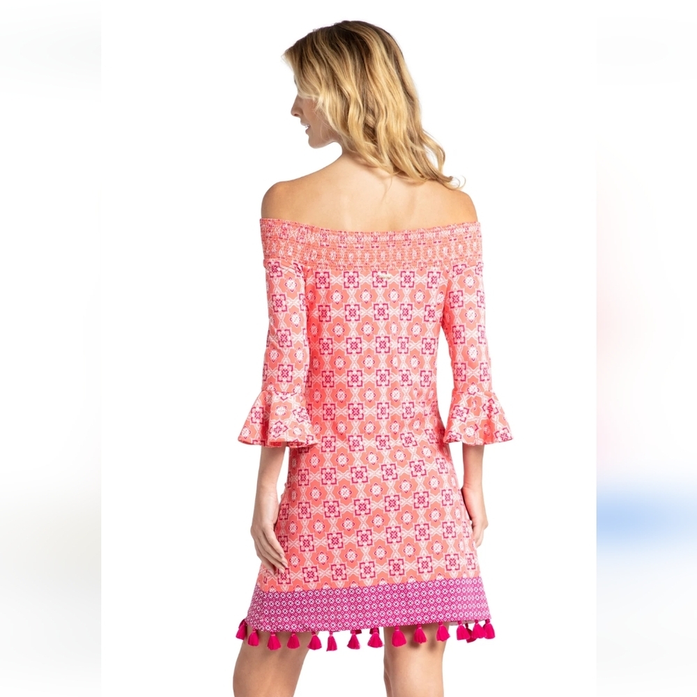 Caban Life Women's Coral Gables Off The Shoulder Dress Sz XS Beachy Boho UPF 50+ - Picture 8 of 8